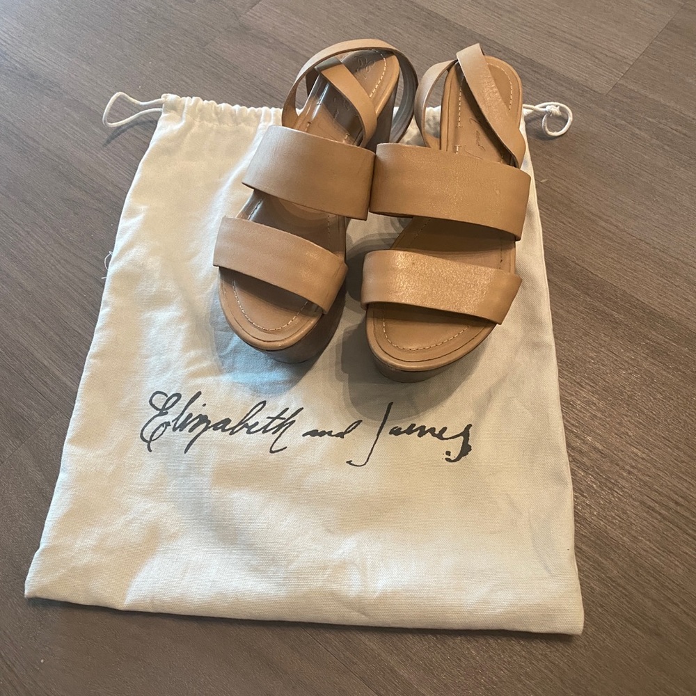 Elizabeth and James Nude Platform Sandals